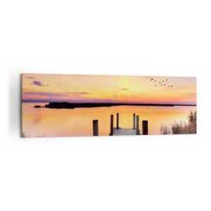 Quadro em tela - Silenciosa Alvorada Violeta  - 160x50 cm