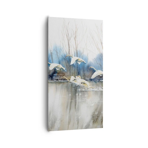 Quadro em tela - Como no conto de fadas sobre cisnes selvagens - 65x120 cm