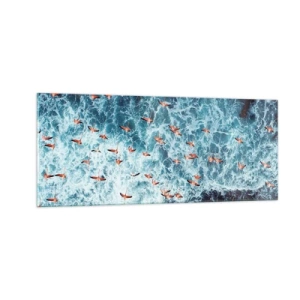 Quadro em vidro - Desfile à beira-mar - 100x40 cm