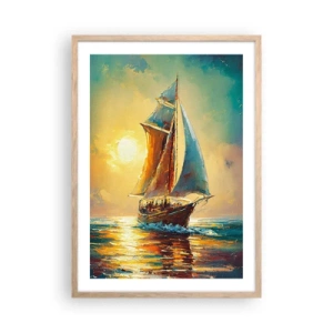 Pôster com moldura de carvalho claro - A todo vapor - 50x70 cm