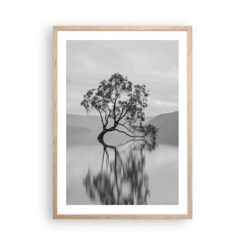Pôster com moldura de carvalho claro - Existe um país assim - 50x70 cm