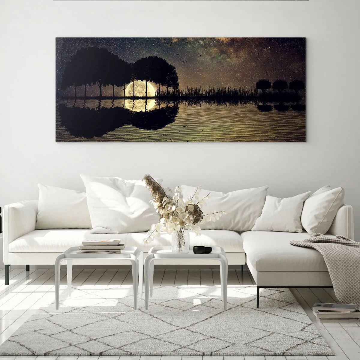 Quadro em vidro - Uma noite no Fim do Mundo - 90x30 cm