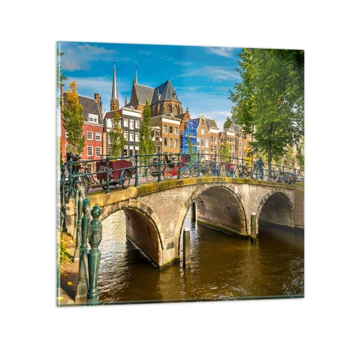 Quadro em vidro - Primavera junto ao canal - 60x60 cm