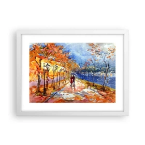 Pôster em moldura branca - Juntos até ao limite do tempo - 40x30 cm