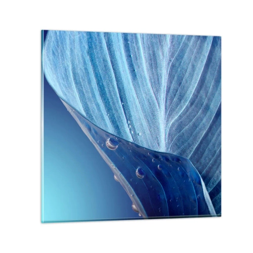Quadro em vidro - Gotas escondidas no azul - 50x50 cm