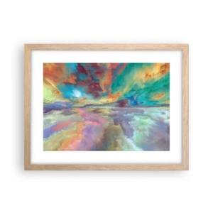 Pôster com moldura de carvalho claro - Dois Céus - 40x30 cm