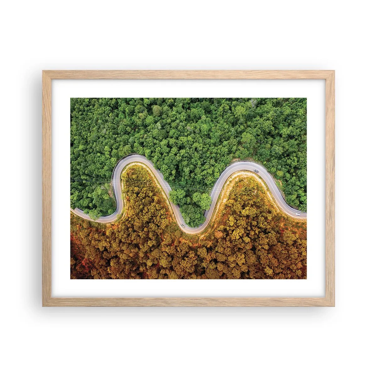 Pôster com moldura de carvalho claro - Fronteiras e descobertas - 50x40 cm