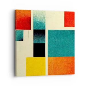 Quadro em tela - Abstração geométrica – boa energia - 30x30 cm