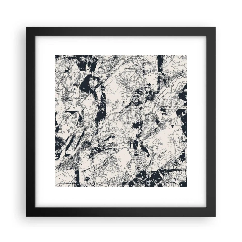 Pôster com moldura preta - Interpenetração de opostos - 30x30 cm