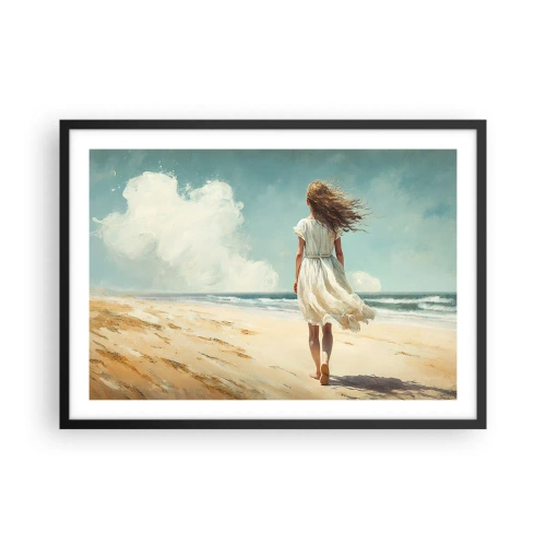 Pôster com moldura preta - Para encontrar o sol e o vento - 70x50 cm
