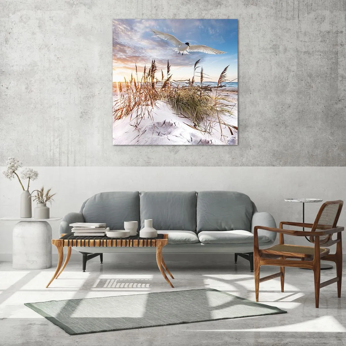 Quadro em vidro - Vento do mar - 40x40 cm