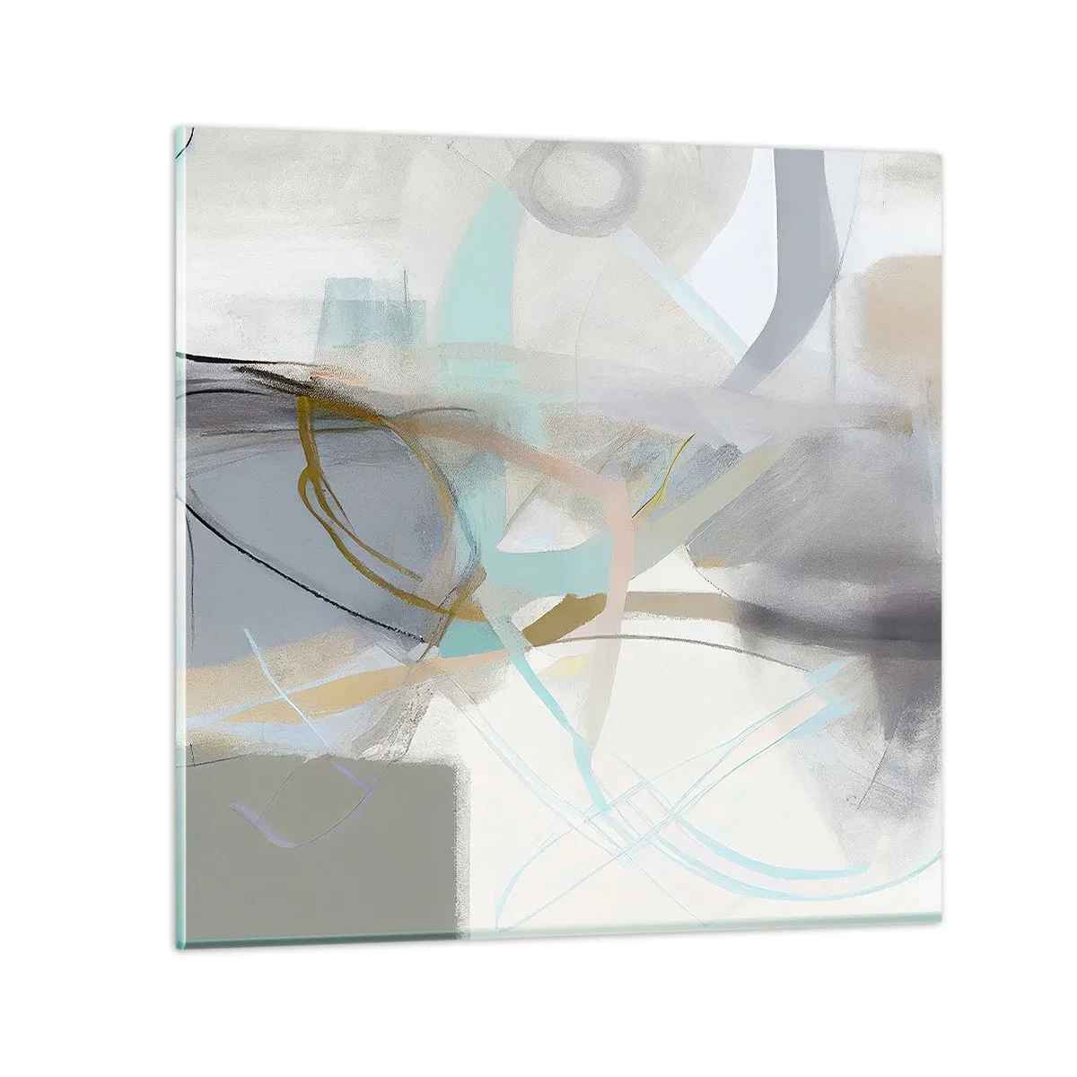 Quadro em vidro - Abstração enevoada - 30x30 cm