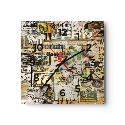 Relógio de parede - Relógio em vidro - O caos - 40x40 cm