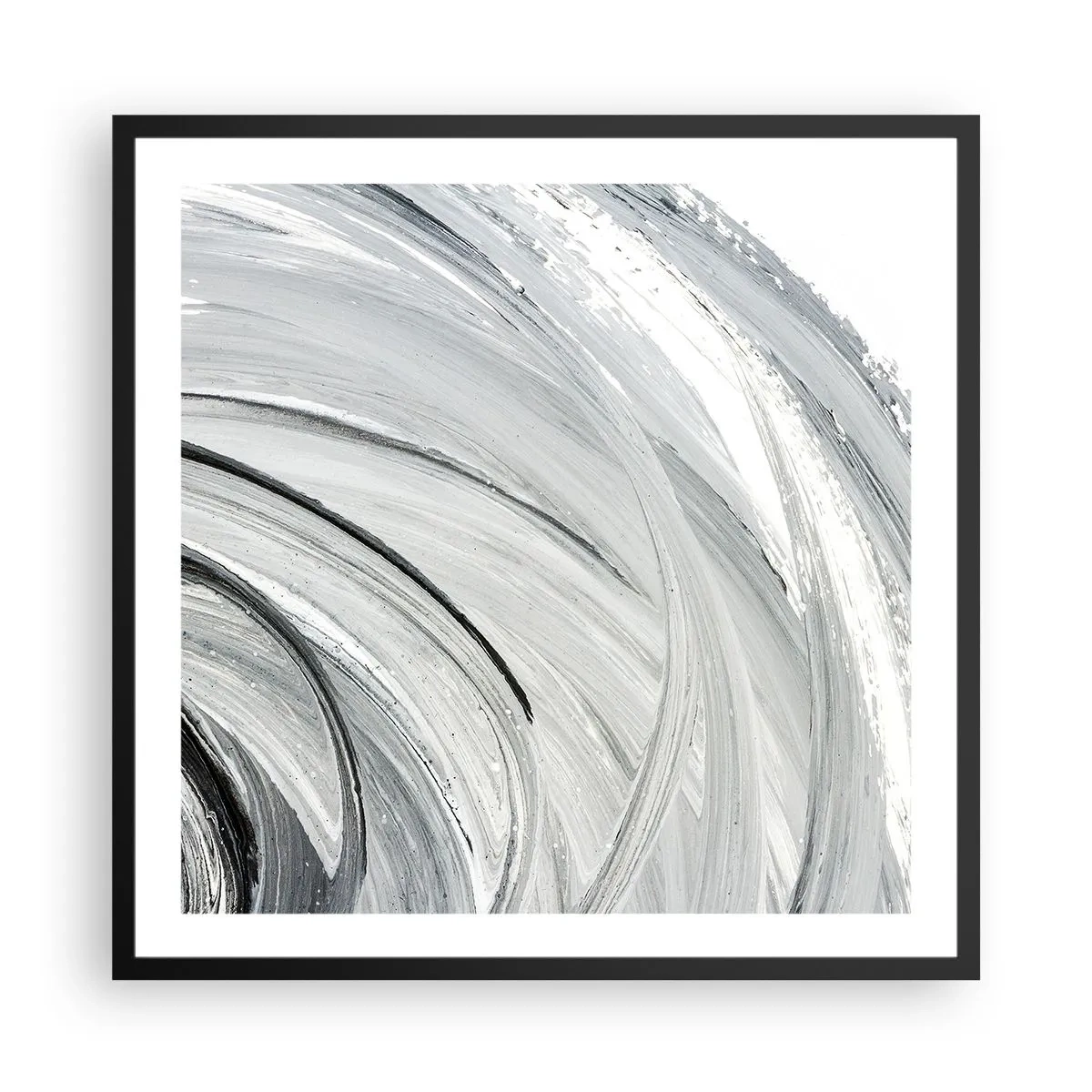 Pôster com moldura preta - Composição orbital - 60x60 cm