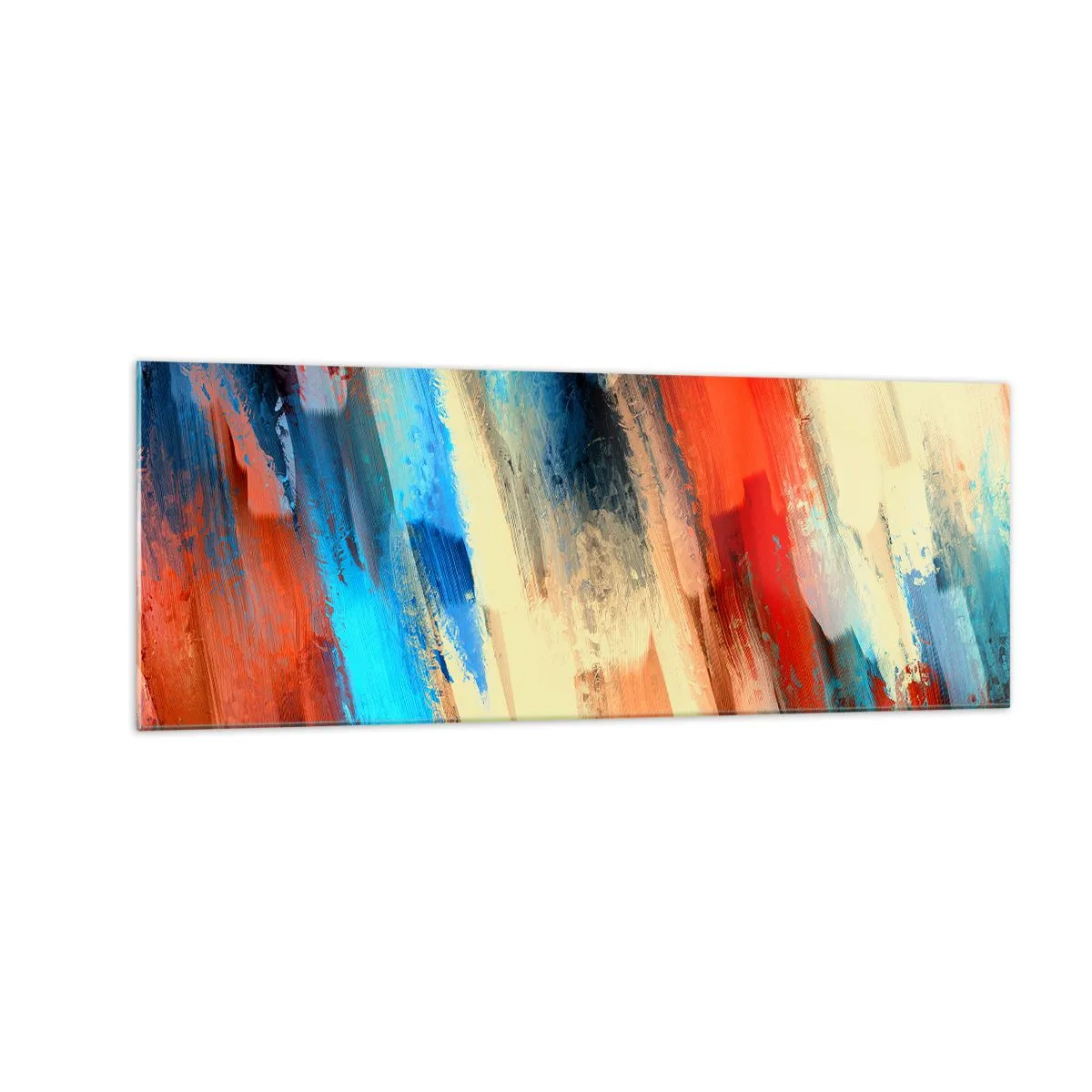 Quadro em vidro - Cascata de cores - 140x50 cm