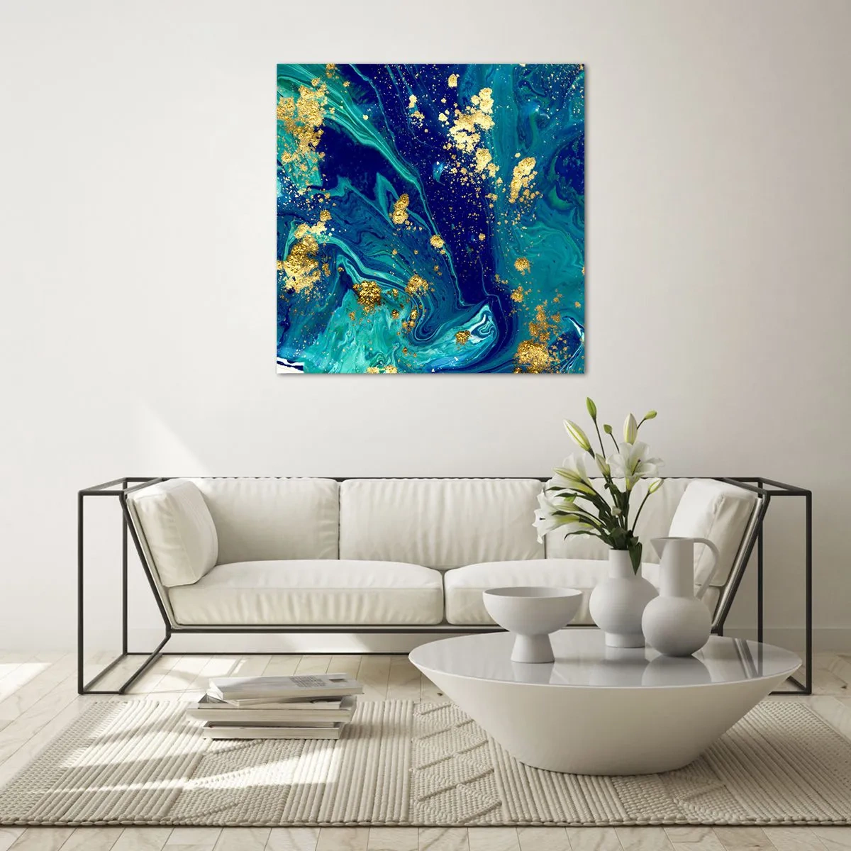 Quadro em vidro - Flocos de sol  - 60x60 cm