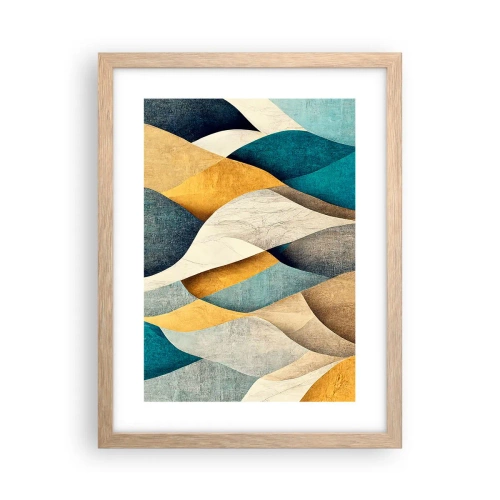 Pôster com moldura de carvalho claro - Ritmo e onda - 30x40 cm