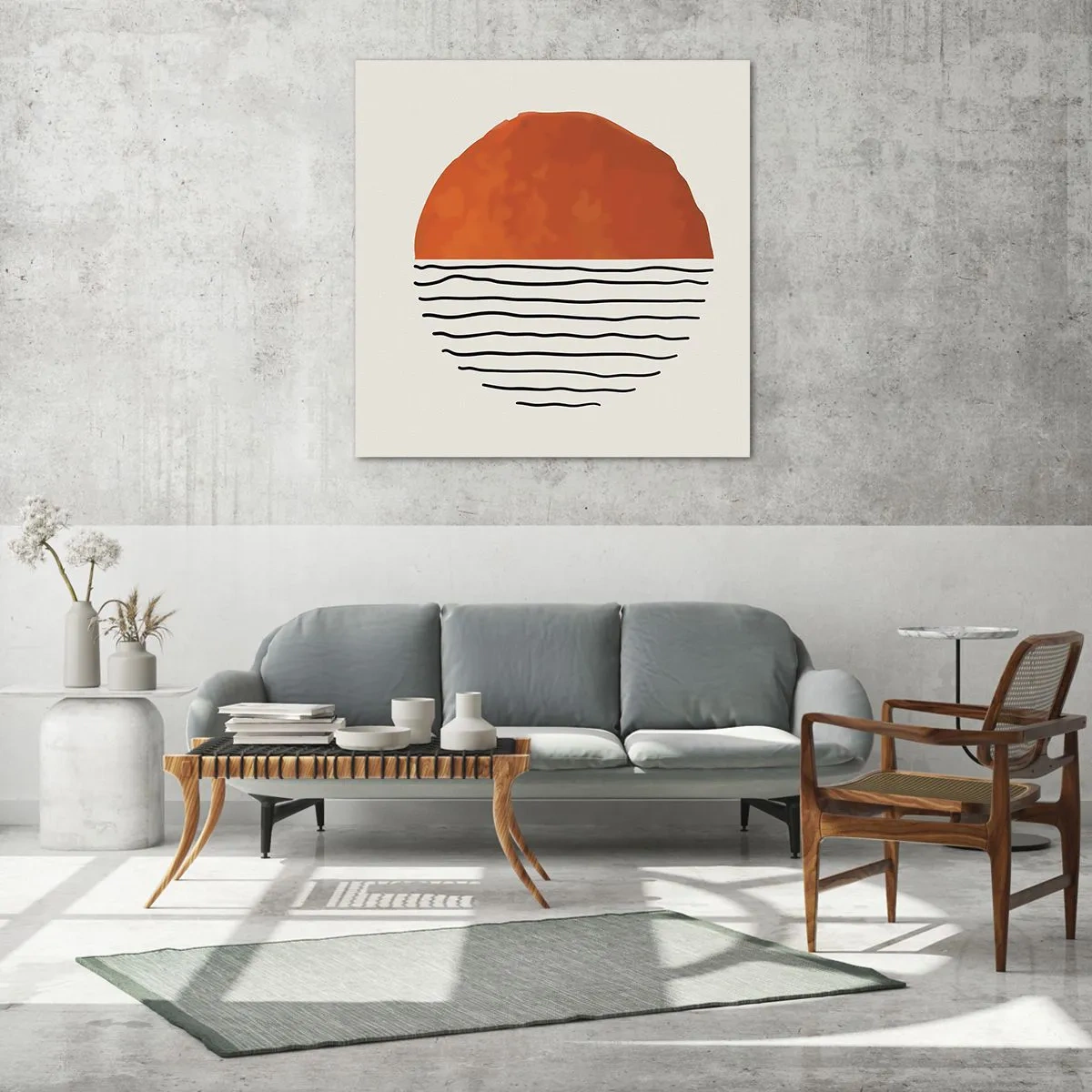 Quadro em vidro - No clima japonês - 60x60 cm