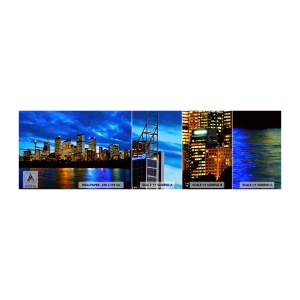 Amostra de Papel de Parede Standard Eco - Uma noite de luzes e cores - Cidade, Sidney, Arquitetura - 100x30 cm