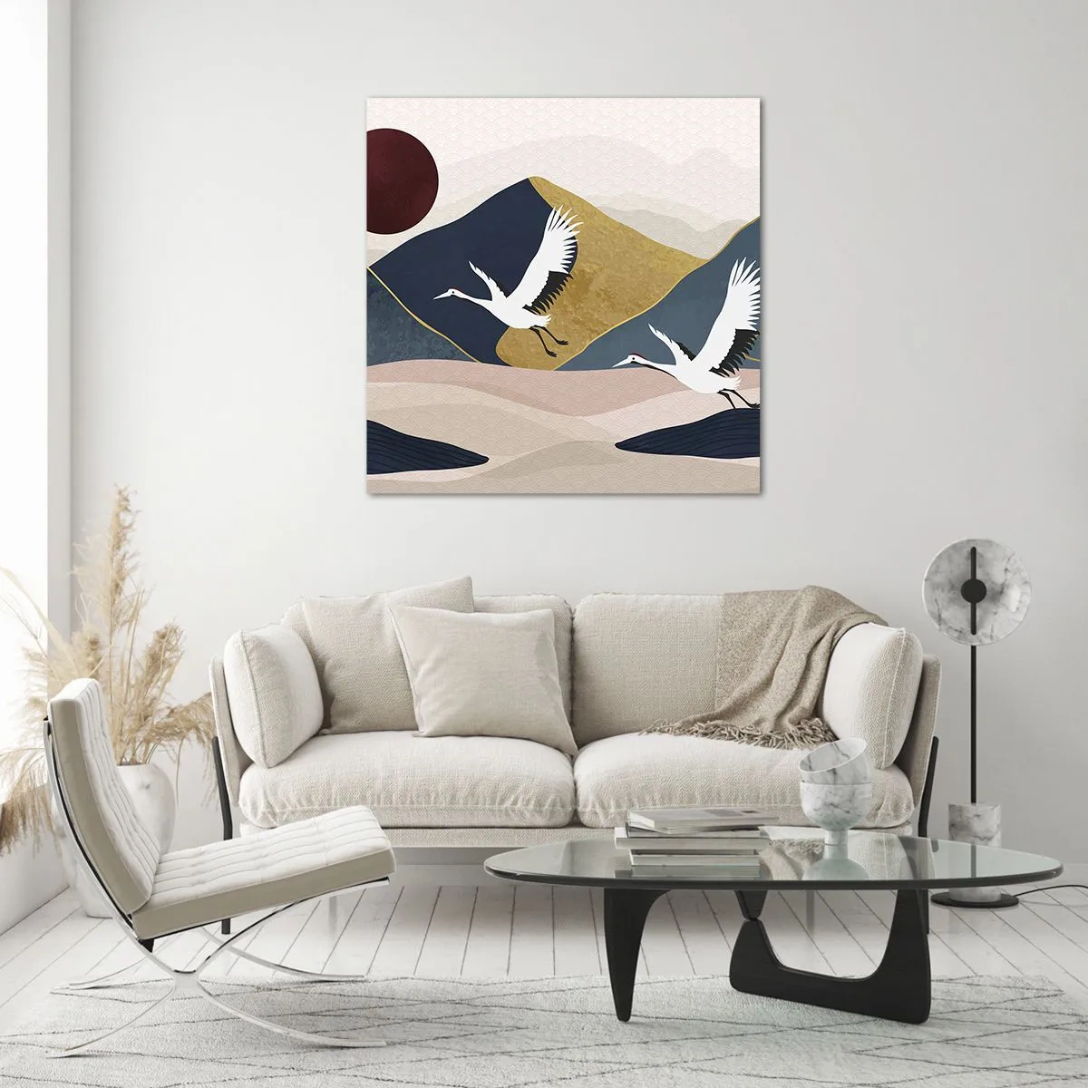 Quadro em vidro - E o dia acaba novamente - 50x50 cm