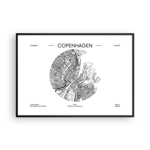 Pôster com moldura preta - Anatomia de Copenhague - 100x70 cm