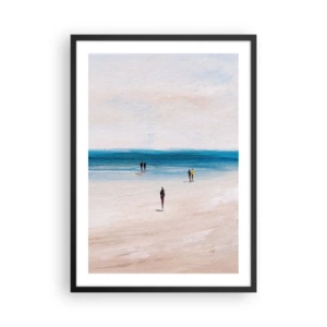 Pôster com moldura preta - Cena de praia minimalista - 50x70cm - Uma necessidade natural - Decoração de parede moderna para a sala de estar e quarto ARTTOR