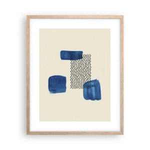 Pôster com moldura de carvalho claro - Quarteto abstrato - 40x50 cm