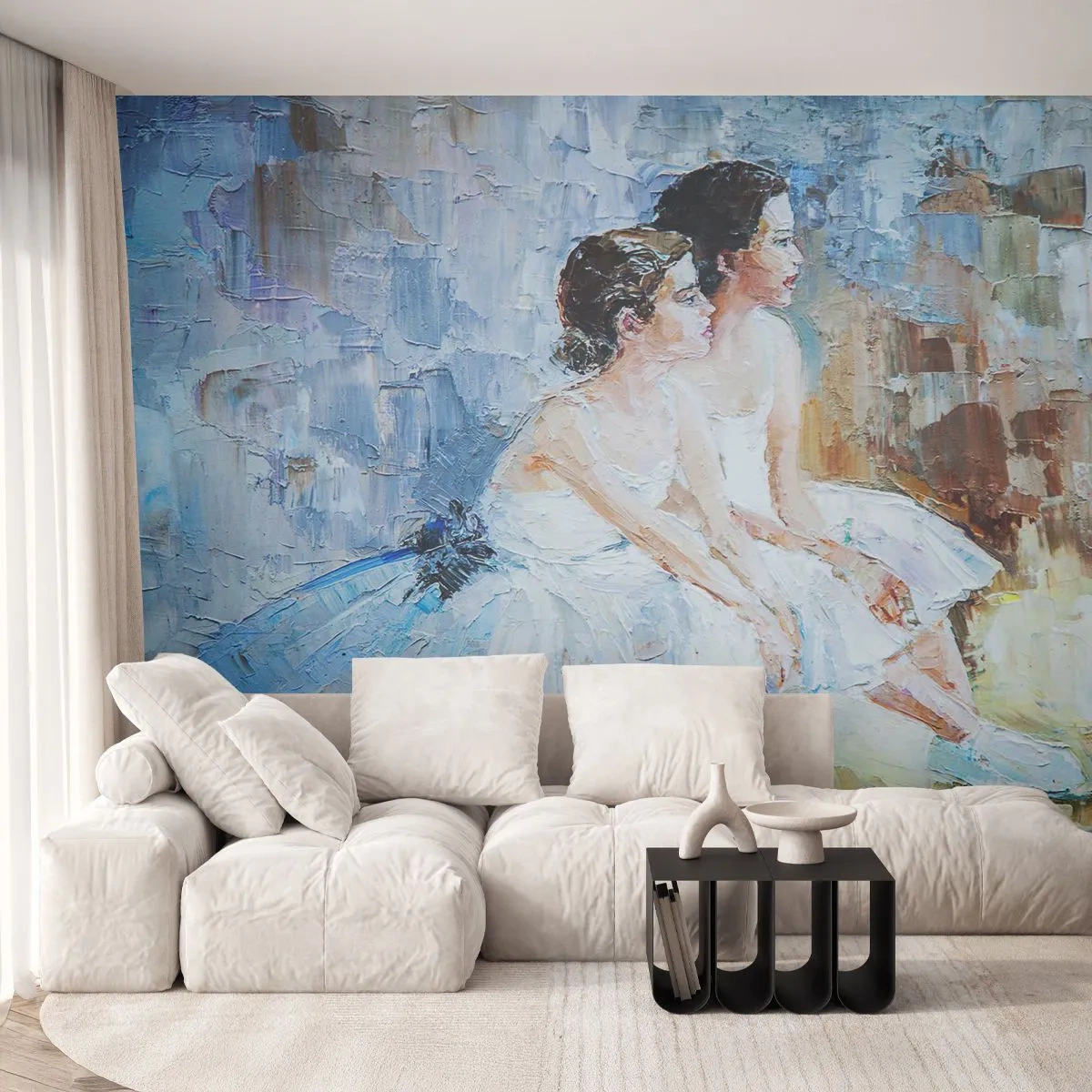 Papel de Parede Premium Canvas - O descanso dos jovens cisnes - Bailarina, Dança, Balé - 500x350 cm