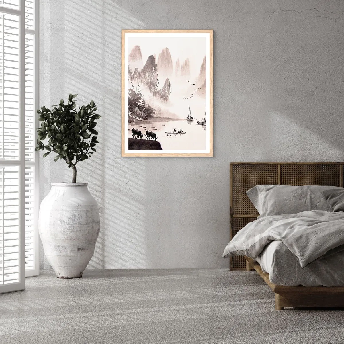 Pôster com moldura de carvalho claro - O cotidiano exótico do Oriente - 61x91 cm