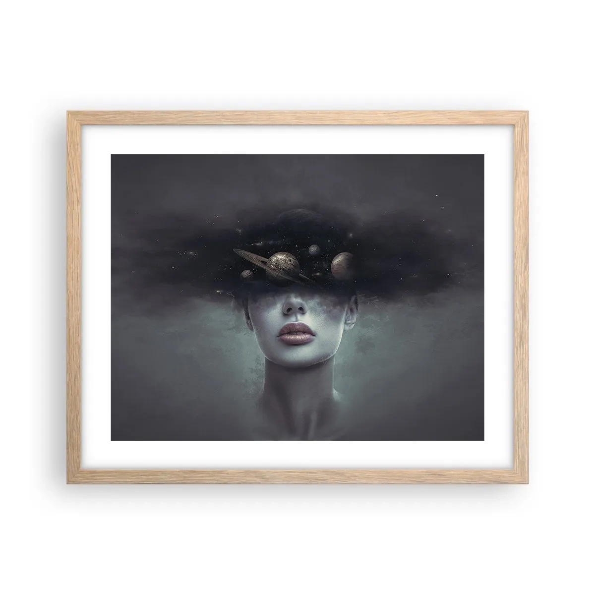 Pôster com moldura de carvalho claro - E os planetas estão a enlouquecer... - 50x40 cm