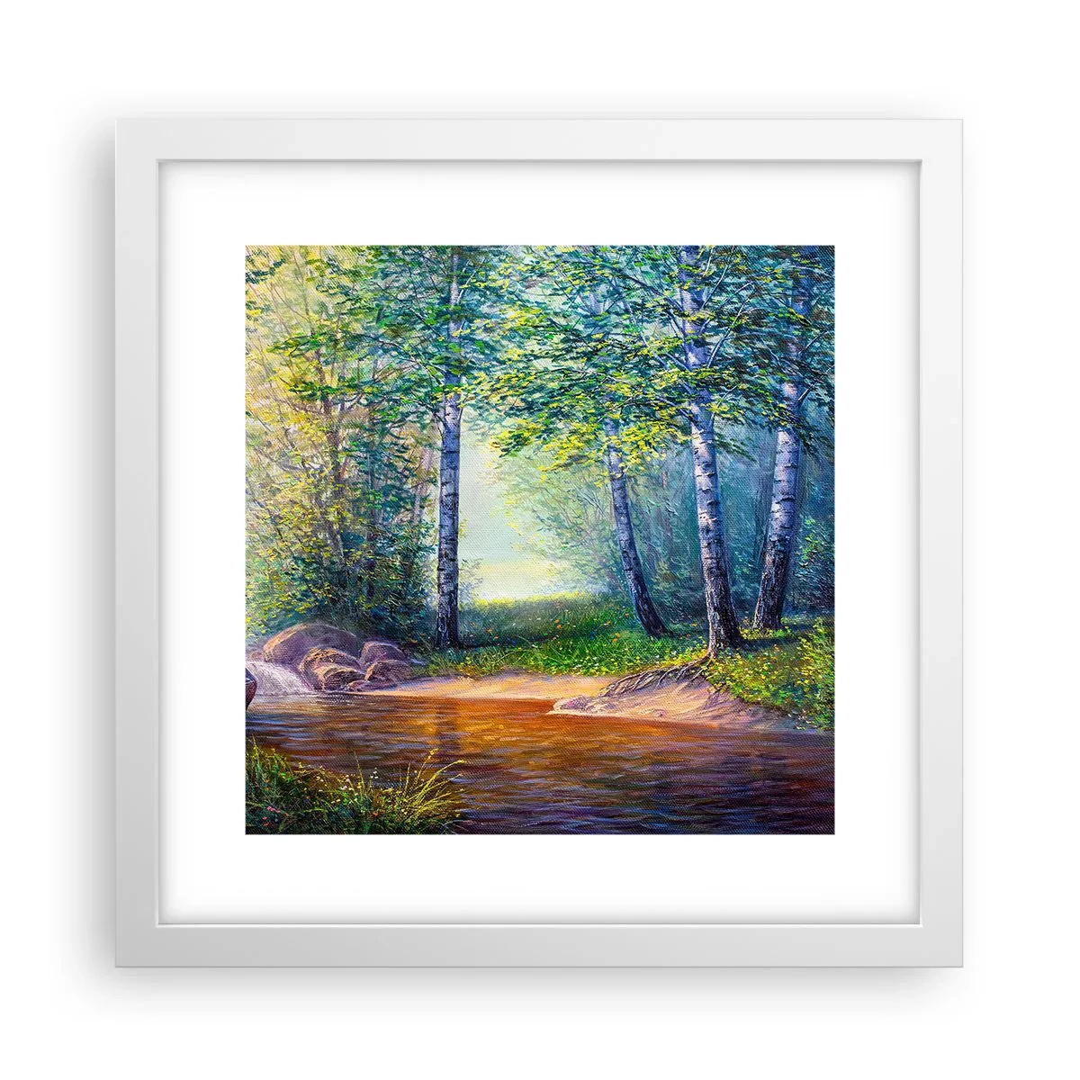 Pôster em moldura branca - Cenário idílico - 30x30 cm