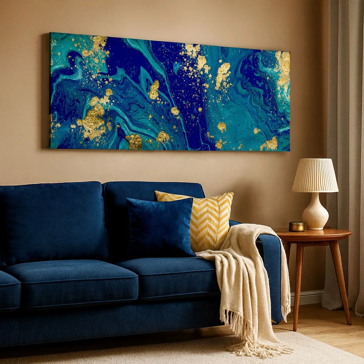 Quadro em tela - Flocos de sol  - 100x40 cm