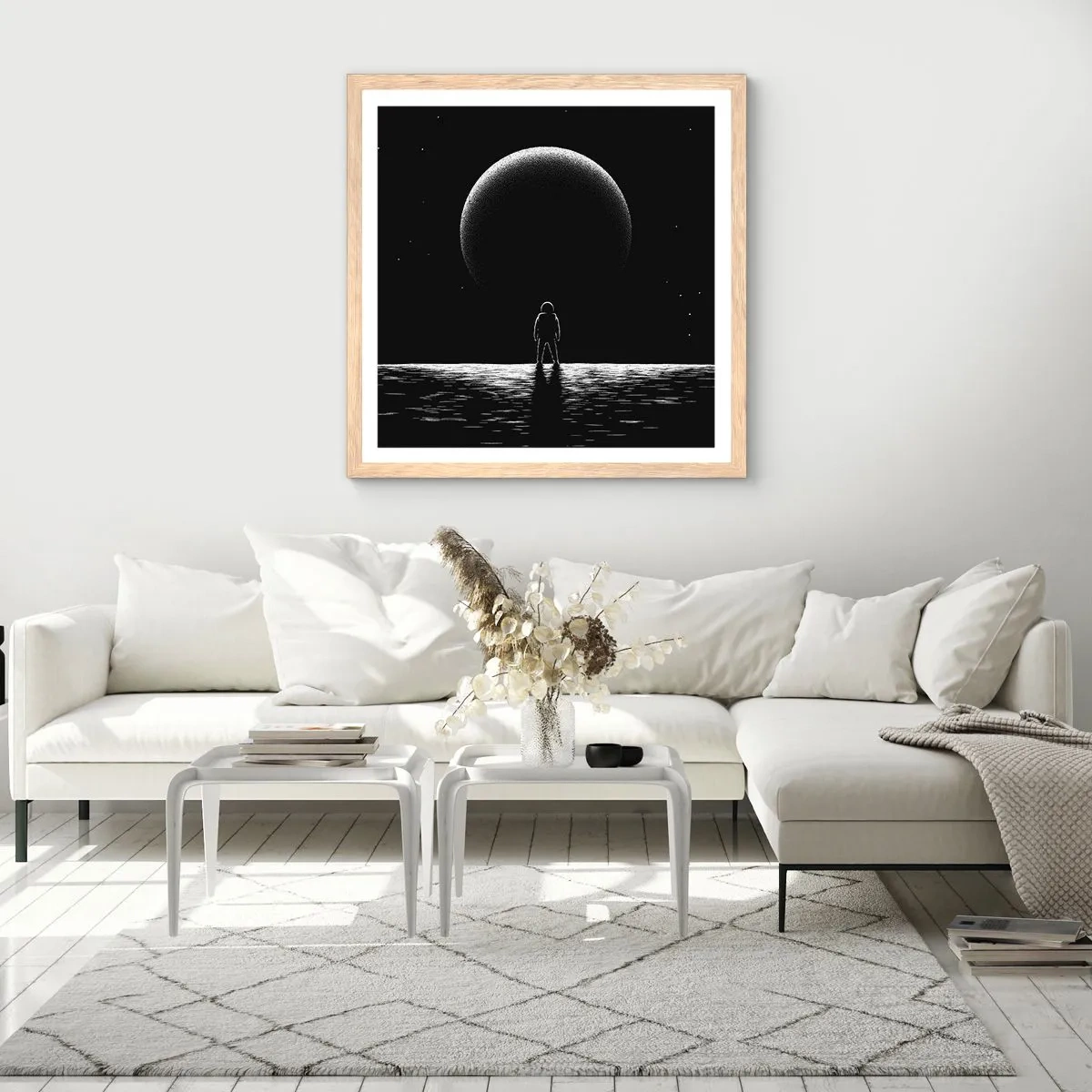 Pôster com moldura de carvalho claro - Cara a cara - 60x60 cm