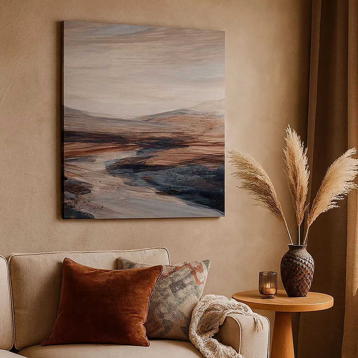 Quadro em tela - Um vale tranquilo - 30x30 cm