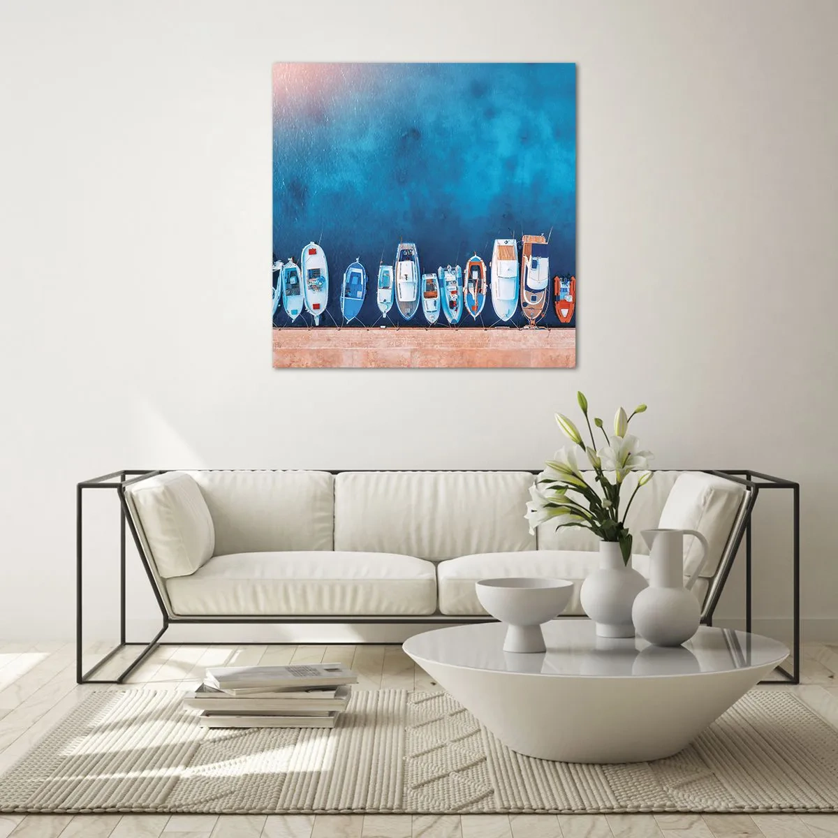 Quadro em vidro - Em uma fileira - 60x60 cm