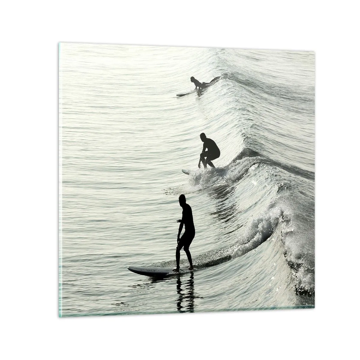 Quadro em vidro - Para conhecer a onda - 40x40 cm