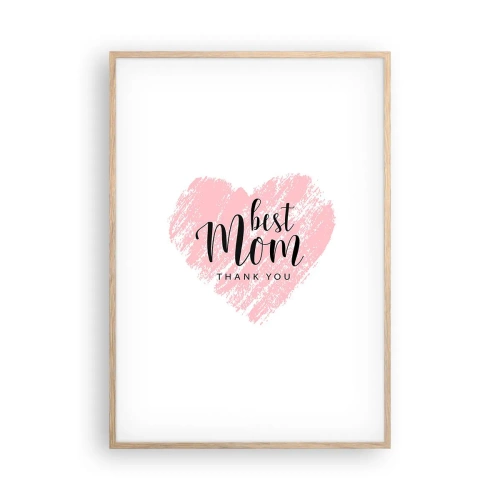 Pôster com moldura de carvalho claro - Sempre o momento certo - 70x100 cm