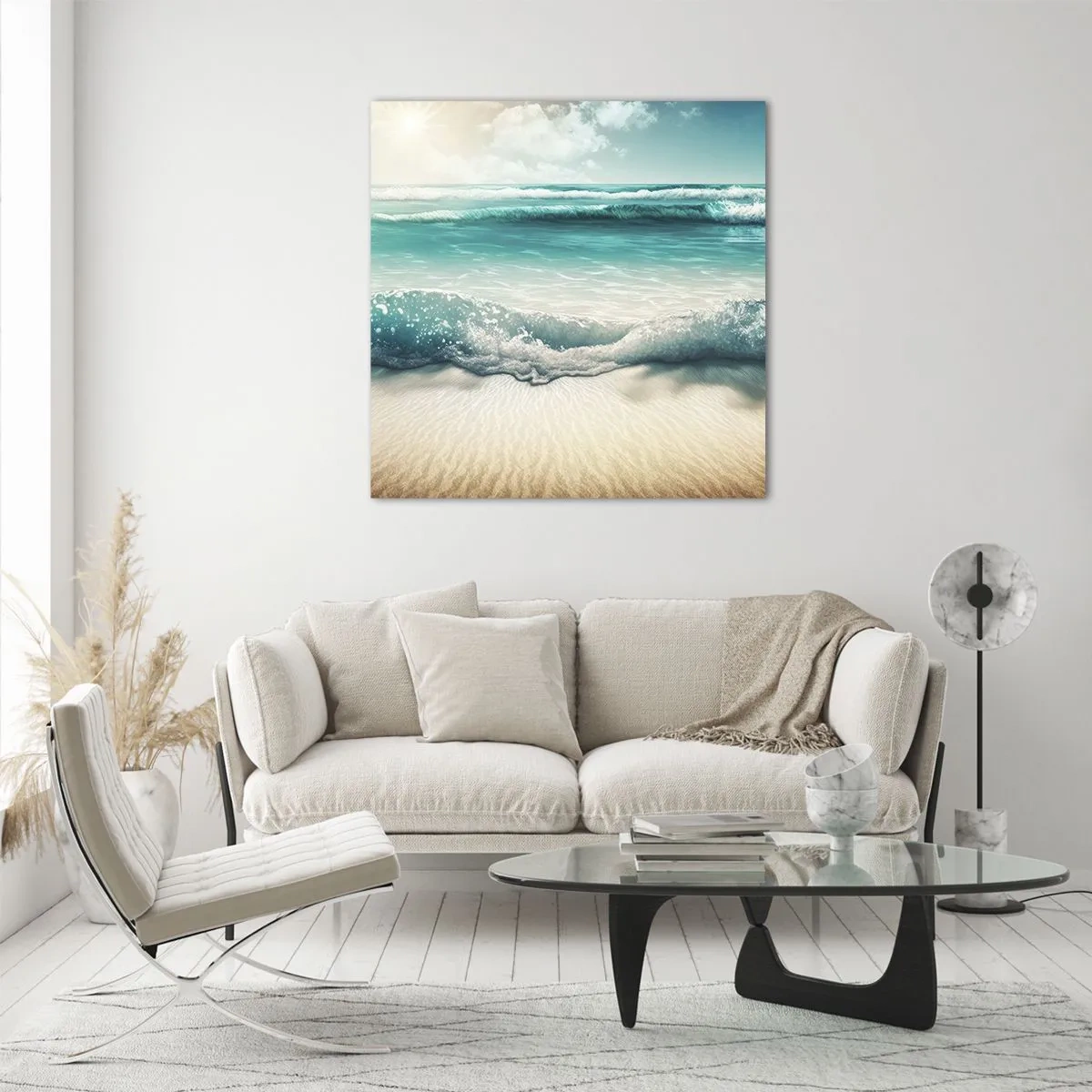 Quadro em vidro - A paz do oceano - 40x40 cm