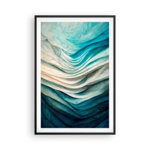 Pôster com moldura preta - Insaciabilidade azul - 61x91 cm