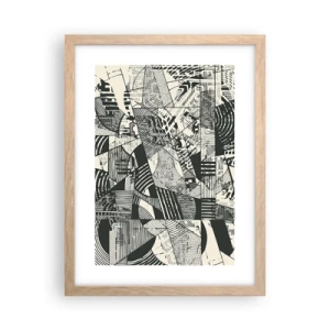 Pôster com moldura de carvalho claro - A dinâmica do presente - 30x40 cm