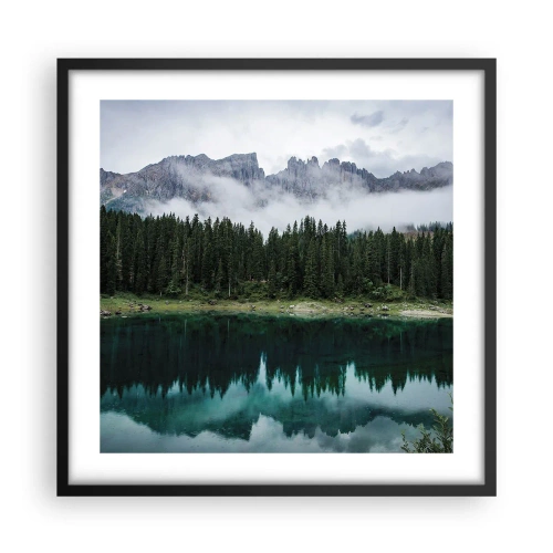 Pôster com moldura preta - Calma, silêncio, não vamos acordar a água... - 50x50 cm