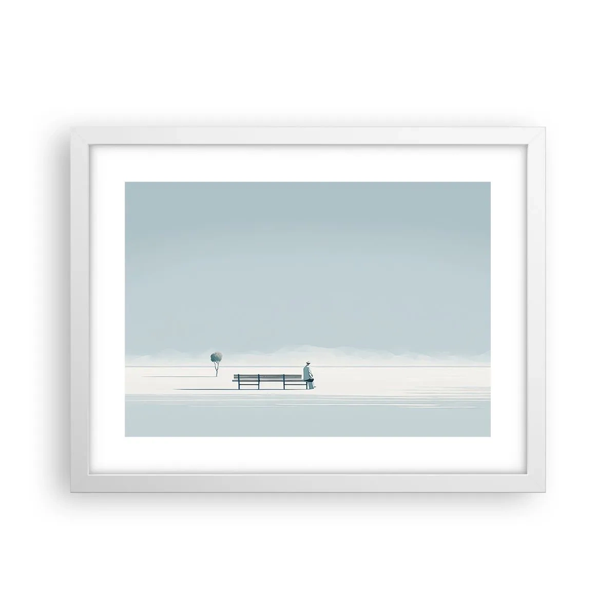 Pôster em moldura branca - Sim, estou esperando. - 40x30 cm