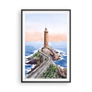 Pôster com moldura preta - De frente para o mar - 61x91 cm