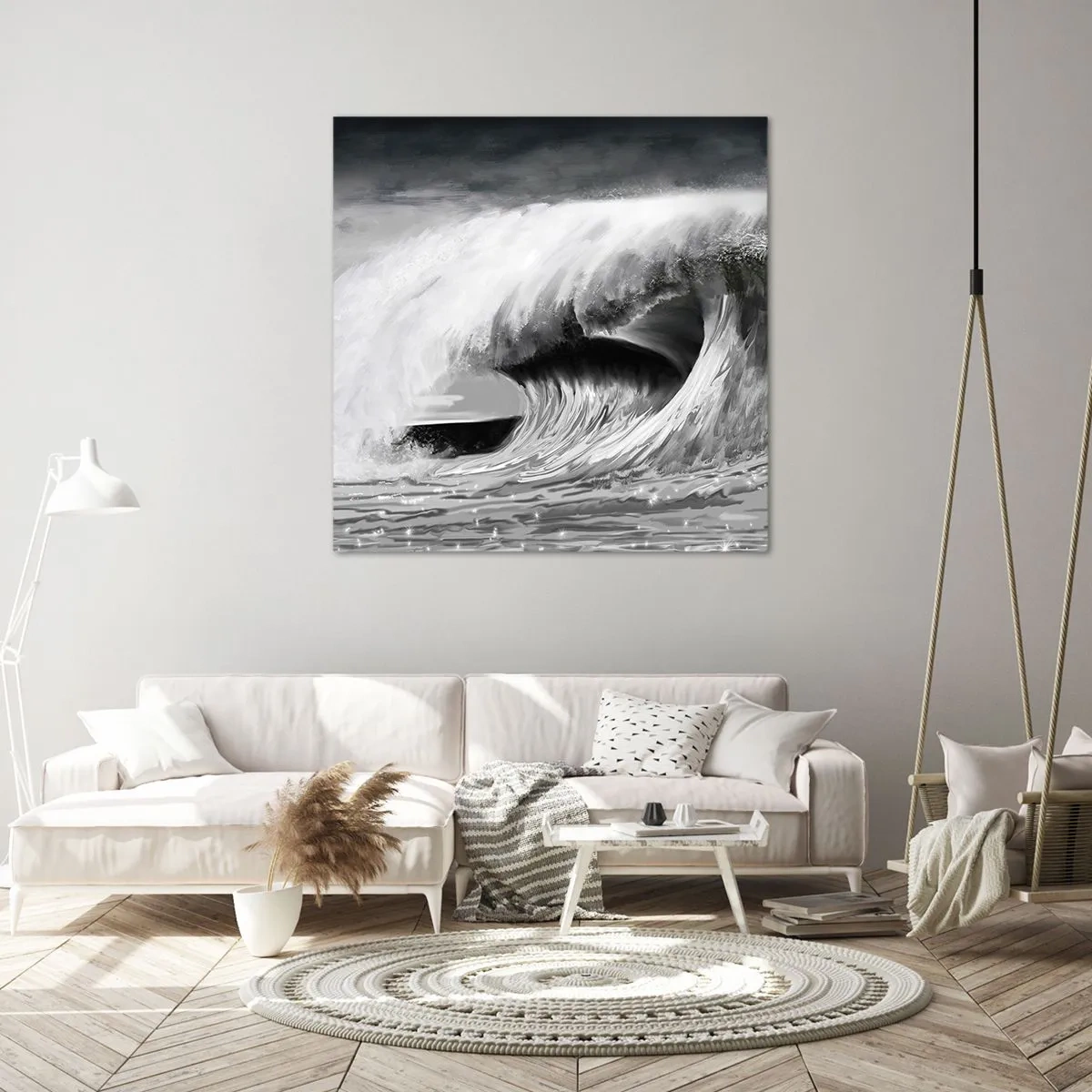 Quadro em tela - A ira do oceano - 30x30 cm