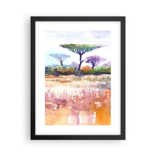 Pôster com moldura preta - Cores da savana - 30x40 cm