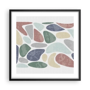 Pôster com moldura preta - Um mosaico de cores em pó - 50x50 cm