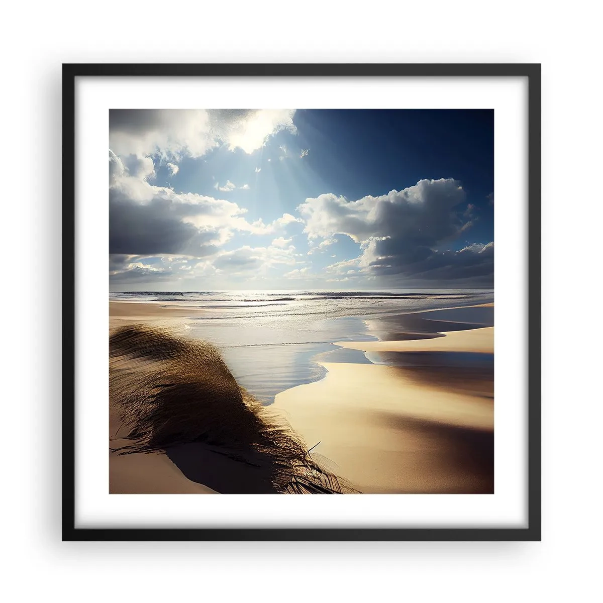 Pôster com moldura preta - Praia, praia selvagem - 50x50 cm
