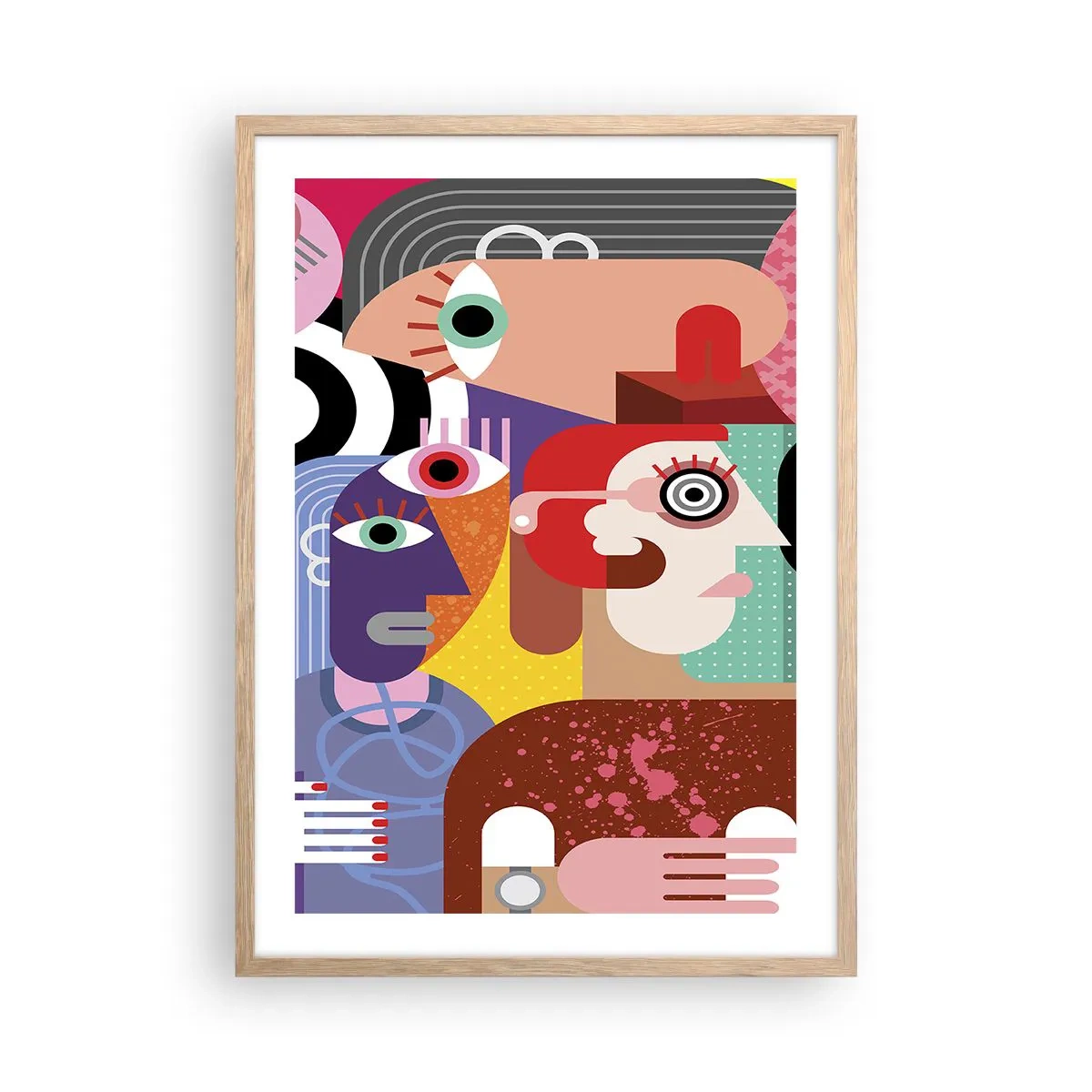 Pôster com moldura de carvalho claro - Viemos da parte do Sr. Picasso - 50x70 cm