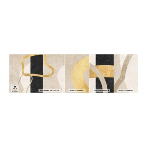 Amostra de papel de parede autocolante Deluxe Sticker - Formas em loop - Art Deco, Minimalismo, Abstracionismo - 100x30 cm
