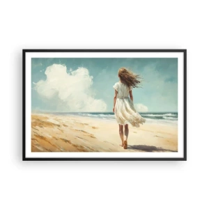 Pôster com moldura preta - Para encontrar o sol e o vento - 91x61 cm